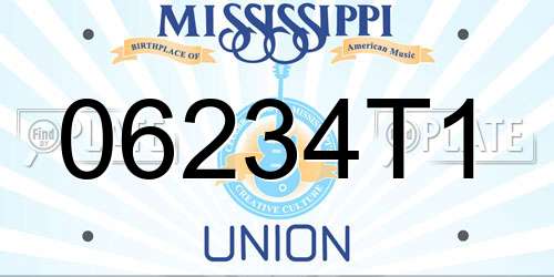06234T1 Mississippi License Plate