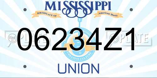 06234Z1 Mississippi License Plate