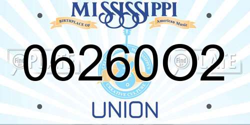 06260O2 Mississippi License Plate