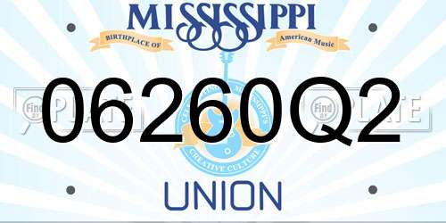 06260Q2 Mississippi License Plate