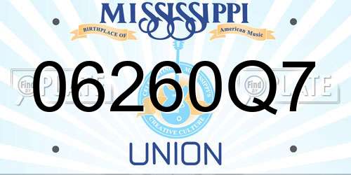 06260Q7 Mississippi License Plate