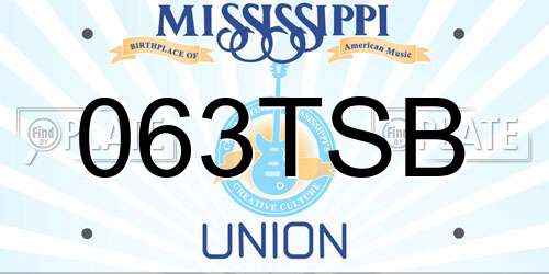 063TSB Mississippi License Plate