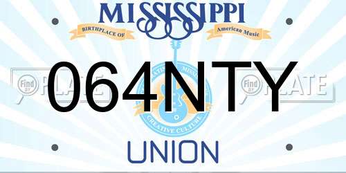 064NTY Mississippi License Plate
