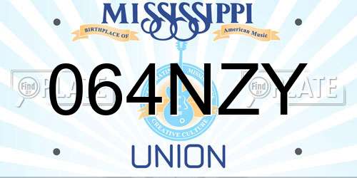 064NZY Mississippi License Plate