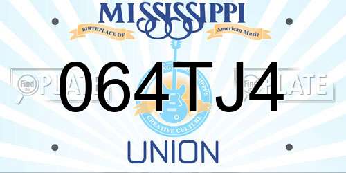 064TJ4 Mississippi License Plate