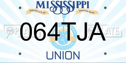 064TJA Mississippi License Plate
