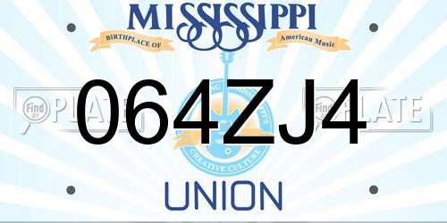 064ZJ4 Mississippi License Plate