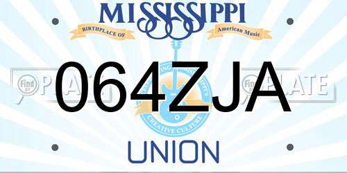 064ZJA Mississippi License Plate