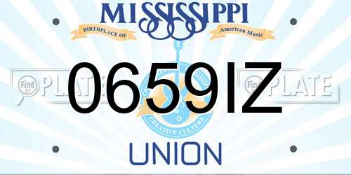 0659IZ Mississippi License Plate