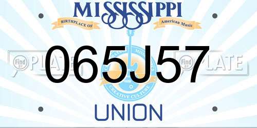 065J57 Mississippi License Plate