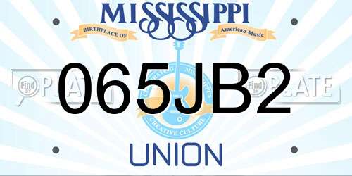 065JB2 Mississippi License Plate