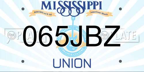 065JBZ Mississippi License Plate