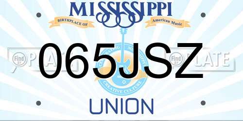 065JSZ Mississippi License Plate