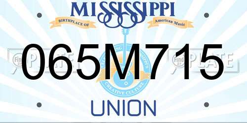 065M715 Mississippi License Plate