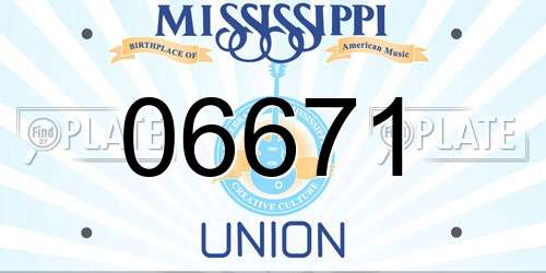 06671 Mississippi License Plate
