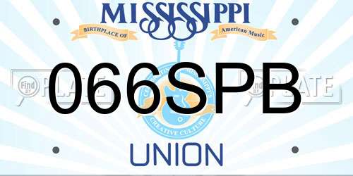 066SPB Mississippi License Plate