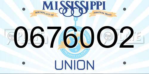06760O2 Mississippi License Plate