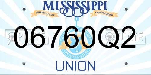 06760Q2 Mississippi License Plate