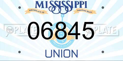 06845 Mississippi License Plate