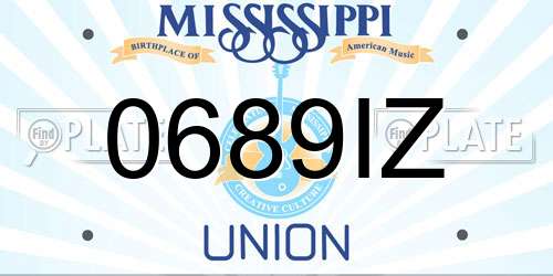 0689IZ Mississippi License Plate