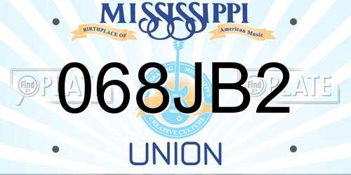 068JB2 Mississippi License Plate