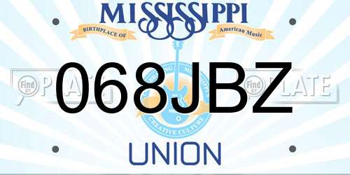 068JBZ Mississippi License Plate