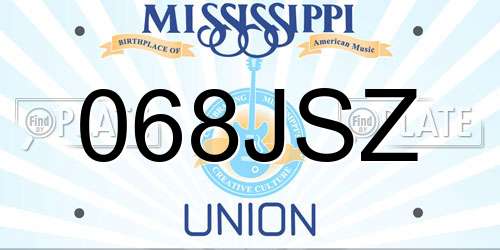 068JSZ Mississippi License Plate