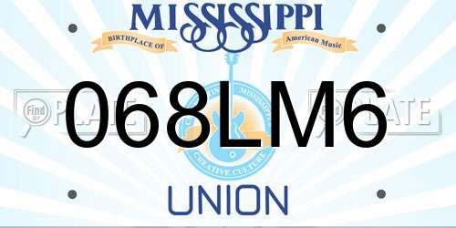 068LM6 Mississippi License Plate