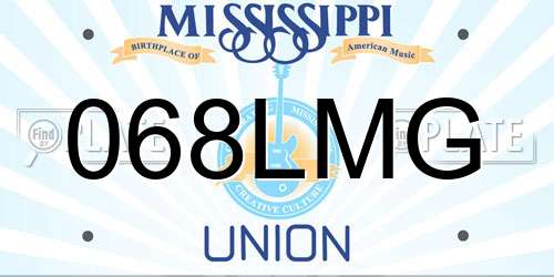 068LMG Mississippi License Plate