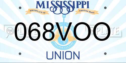 068VOO Mississippi License Plate