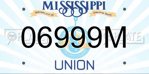 06999M Mississippi License Plate