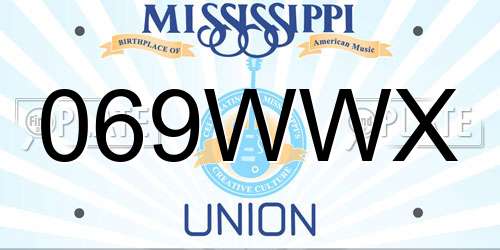 069WWX Mississippi License Plate