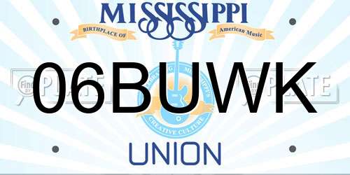 06BUWK Mississippi License Plate