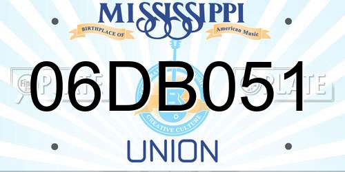 06DB051 Mississippi License Plate
