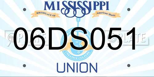 06DS051 Mississippi License Plate