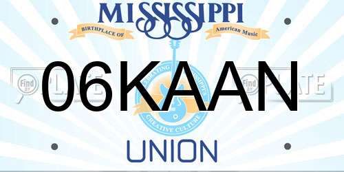 06KAAN Mississippi License Plate