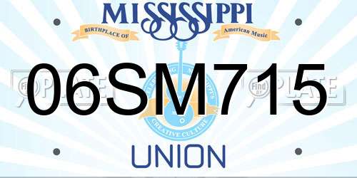 06SM715 Mississippi License Plate
