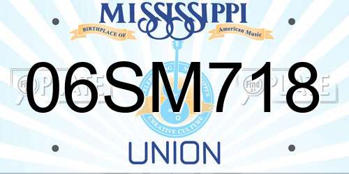 06SM718 Mississippi License Plate
