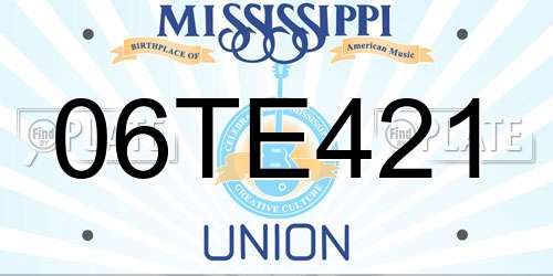 06TE421 Mississippi License Plate