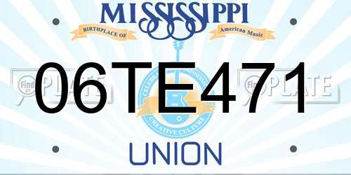 06TE471 Mississippi License Plate