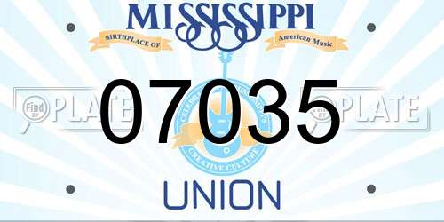 07035 Mississippi License Plate
