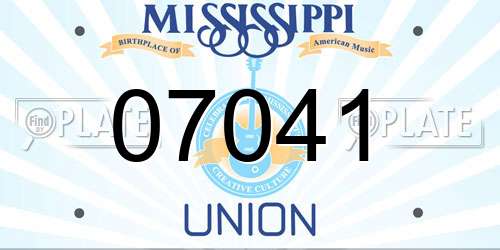 07041 Mississippi License Plate