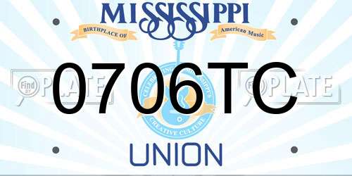 0706TC Mississippi License Plate