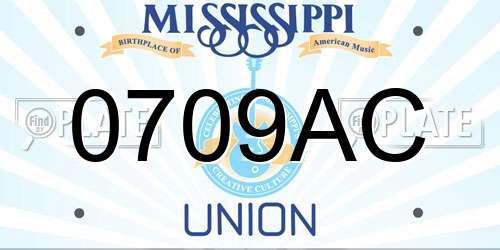0709AC Mississippi License Plate
