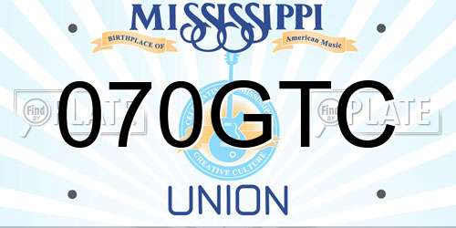 070GTC Mississippi License Plate