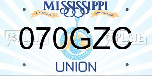 070GZC Mississippi License Plate