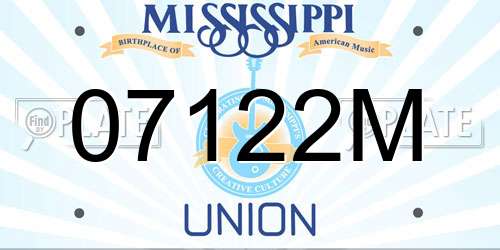 07122M Mississippi License Plate