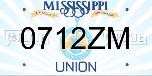 0712ZM Mississippi License Plate
