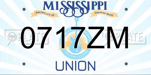 0717ZM Mississippi License Plate