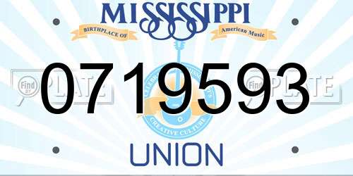 0719593 Mississippi License Plate